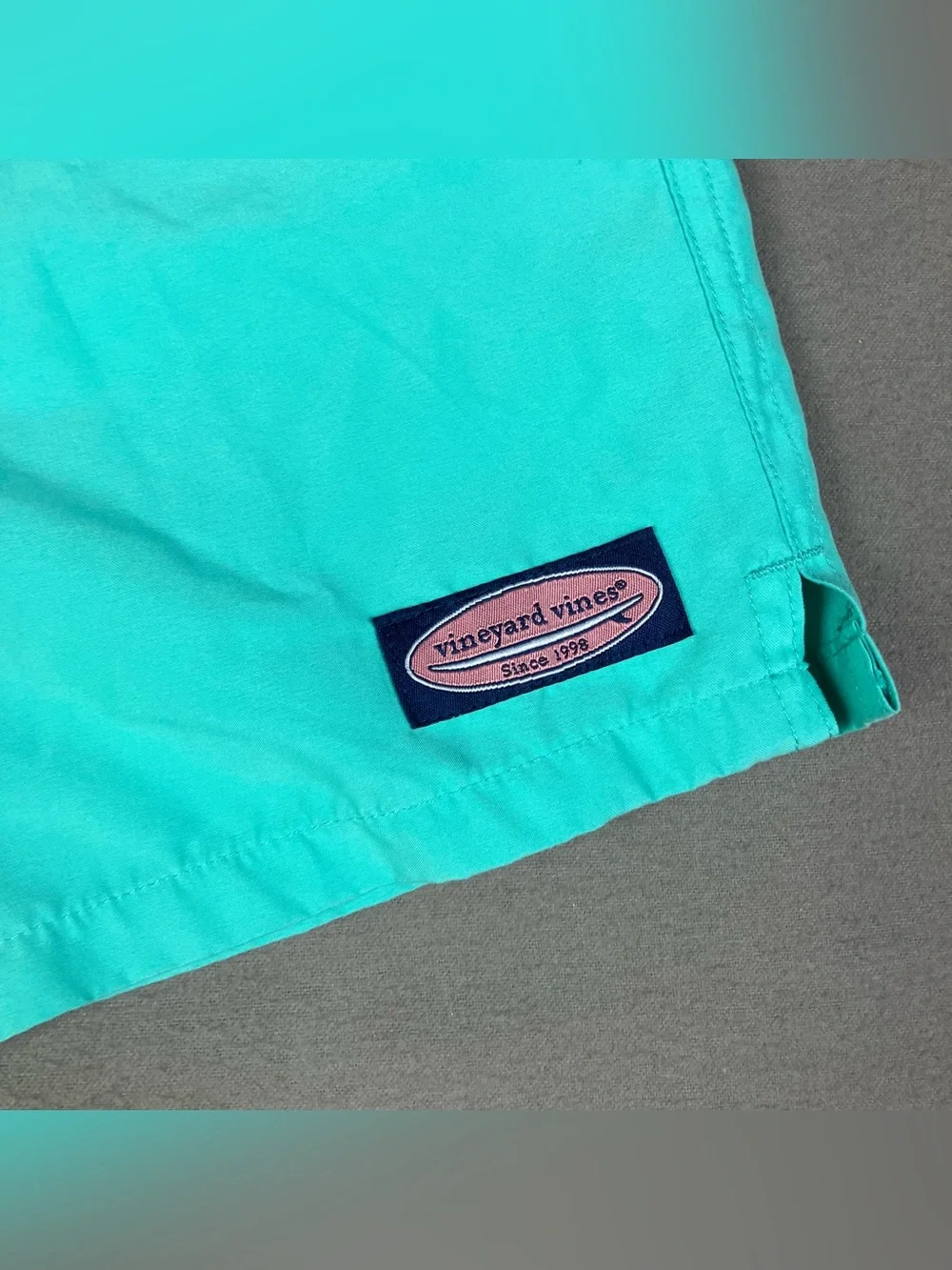 Vineyard Vines Men's Swim Trunks Size M Light Blue Teal Lined Pockets